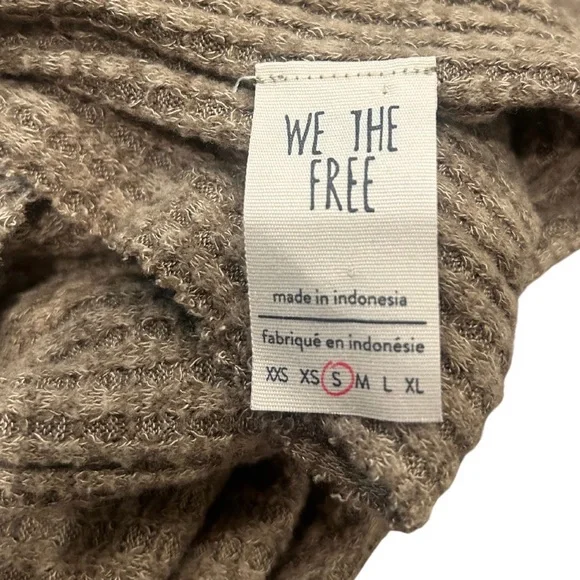 We the Free/Free People Oversized Turtleneck Lightweight Sweater Top | S | Olive - Picture 3 of 4